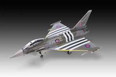 Side view of the assembled Revell 1:48 Eurofighter Typhoon FGR.4 showing the invasion stripes and delta wing