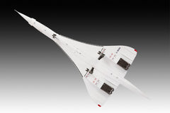 Front quarter view of the completed Revell 1:144 Concorde model in British Airways colours