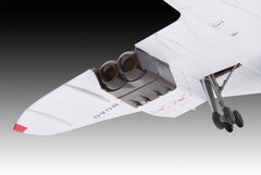 Detail of the Revell 1:144 Concorde model showing the engine nacelles and main undercarriage