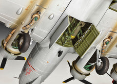Revell 1:72 B-17G Flying Fortress assembled model showing the four radial engines and nose glazing