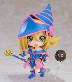 Nendoroid Dark Magician Girl holding her staff beside the Kuriboh companion part