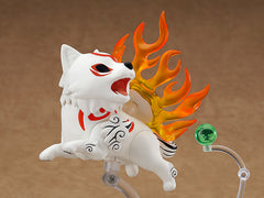 Nendoroid Amaterasu DX Ver. in a reclining pose with flame effect parts