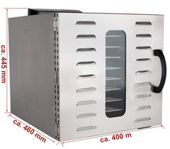 Beeketal 'BDA-15' Dörrautomat aus Edelstahl mit 10 Etagen, Zeitschaltuhr (max. 24h), einstellbarer Temperatur (30-90 °C) und LED Bedienfeld - Profi Gastro Dörrgerät inkl. 10 Einlegegitter