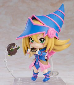 Rear three-quarter view of Nendoroid Dark Magician Girl with the Kuriboh part on its arm