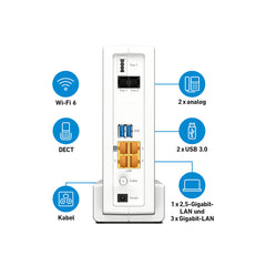 FRITZ!Box 6690 Cable – Wi-Fi 6 Kabelrouter mit DOCSIS 3.1, DECT & USB 3.0