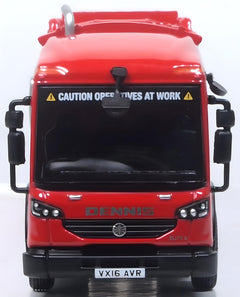 Head-on view of the Biffa Dennis Eagle Olympus refuse truck model showing the cab and windscreen