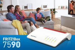 AVM FRITZ!Box 7590 High-End WLAN AC + N Router (VDSL-/ADSL, 4x4 MU-MIMO mit 1.733 (5 GHz) und 800 MBit/s (2.4 GHz), DECT-Basis, Media Server) (Generalüberholt)