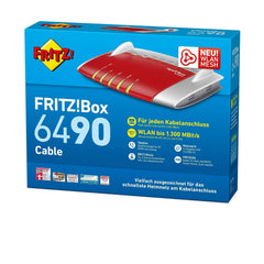 AVM FRITZ!Box 6490 Cable WLAN AC+N (DOCSIS 3.0, 1.300 Mbit/s, VoIP, DECT) (Generalüberholt)