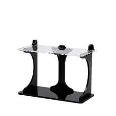 Wicked Brick two-wide, two-tier acrylic desktop display shelf, angled view