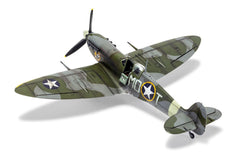 Upper view of the completed Airfix 1:48 Spitfire Mk.Vb, showing the elliptical wings and cockpit canopy