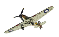 Upper view of the built Airfix 1:48 Hawker Hurricane Mk.I showing wing roundels and canopy