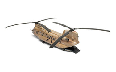 Rear quarter view of the Airfix 1:72 Boeing Chinook HC.1 model finished in desert markings