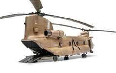 Nose detail of the built Airfix 1:72 Boeing Chinook HC.1 showing cockpit glazing and undercarriage