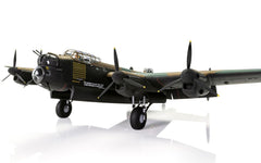 Front view of the completed Airfix 1:72 Avro Lancaster B.III with propellers and glazed nose
