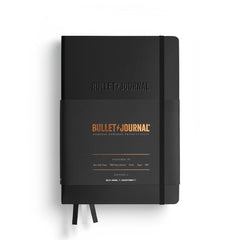 LEUCHTTURM1917 Bullet Journal Edition 2 in black, A5 hardcover with printed paper band, shown on a white background
