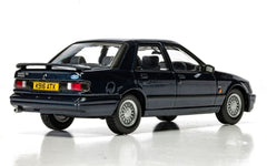 Rear view of the Corgi Vanguards Ford Sierra Sapphire RS Cosworth showing boot spoiler and number plate